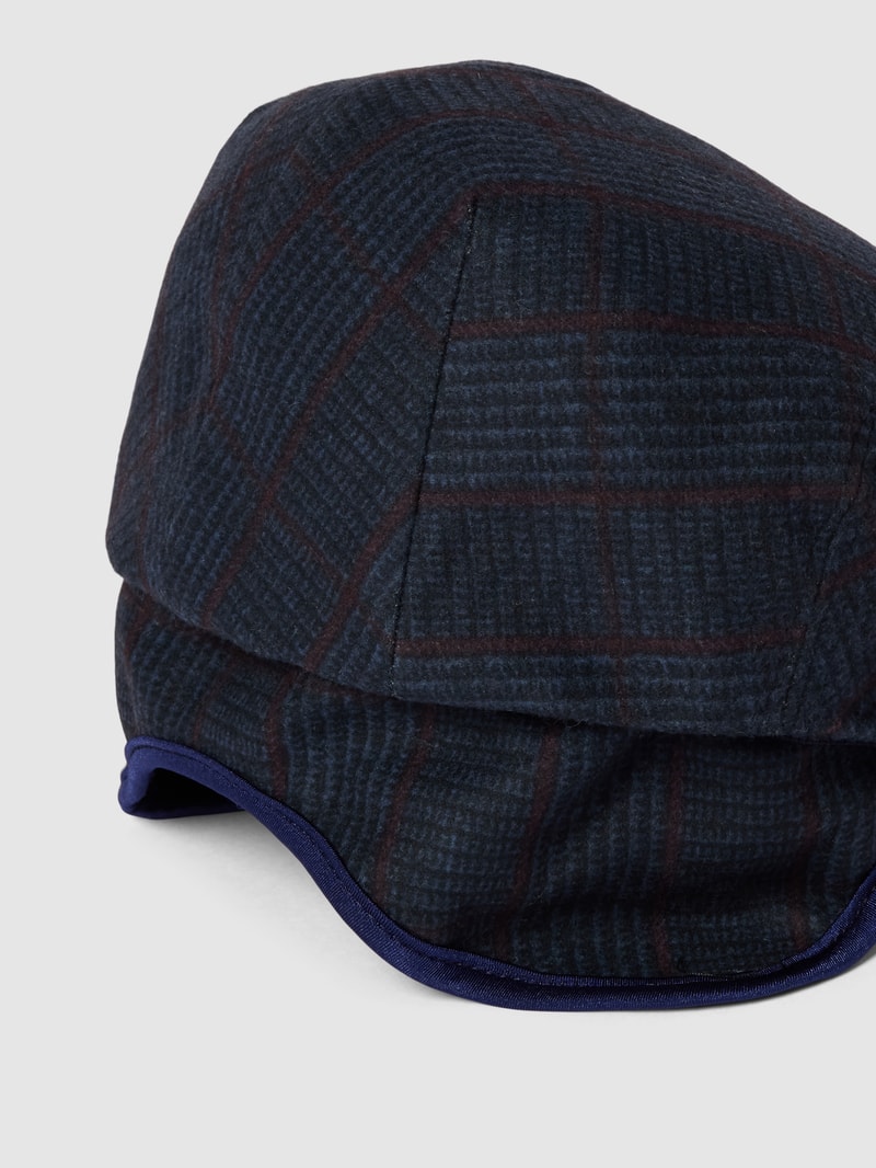 Schiebermütze mit Allover-Muster Modell 'Gatsby' in marineblau