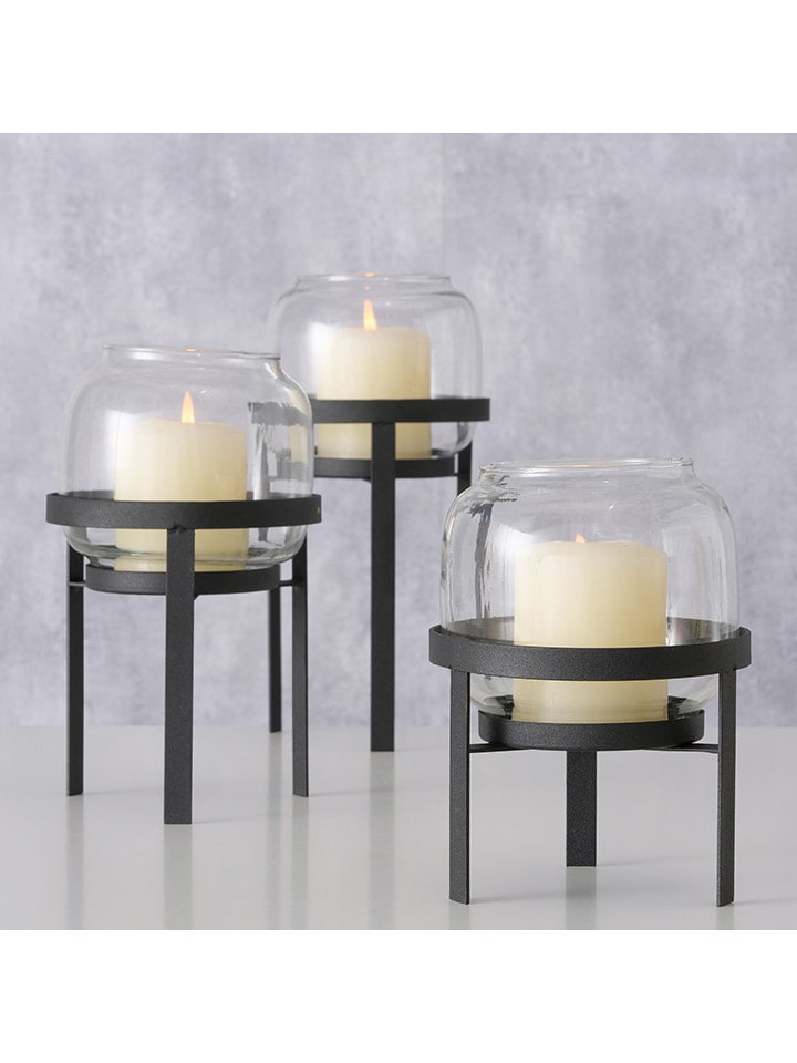 Boltze 3er-Set: Windlichter ''Narvik'' in Schwarz günstig kaufen onesize