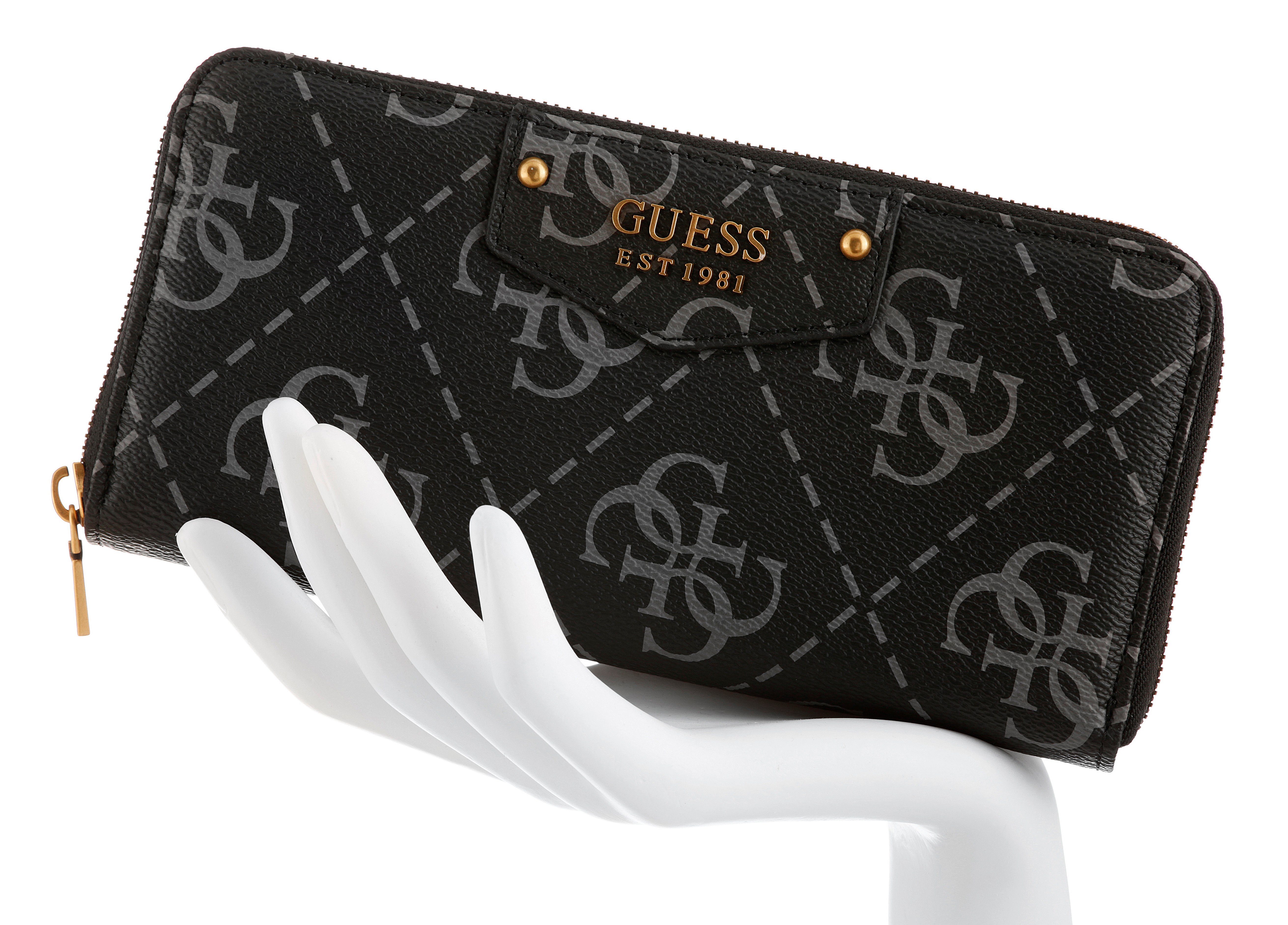 Guess Geldbörse ECO BRENTON SLG LRG ZIP AROUND, mit praktischer Einteilung
