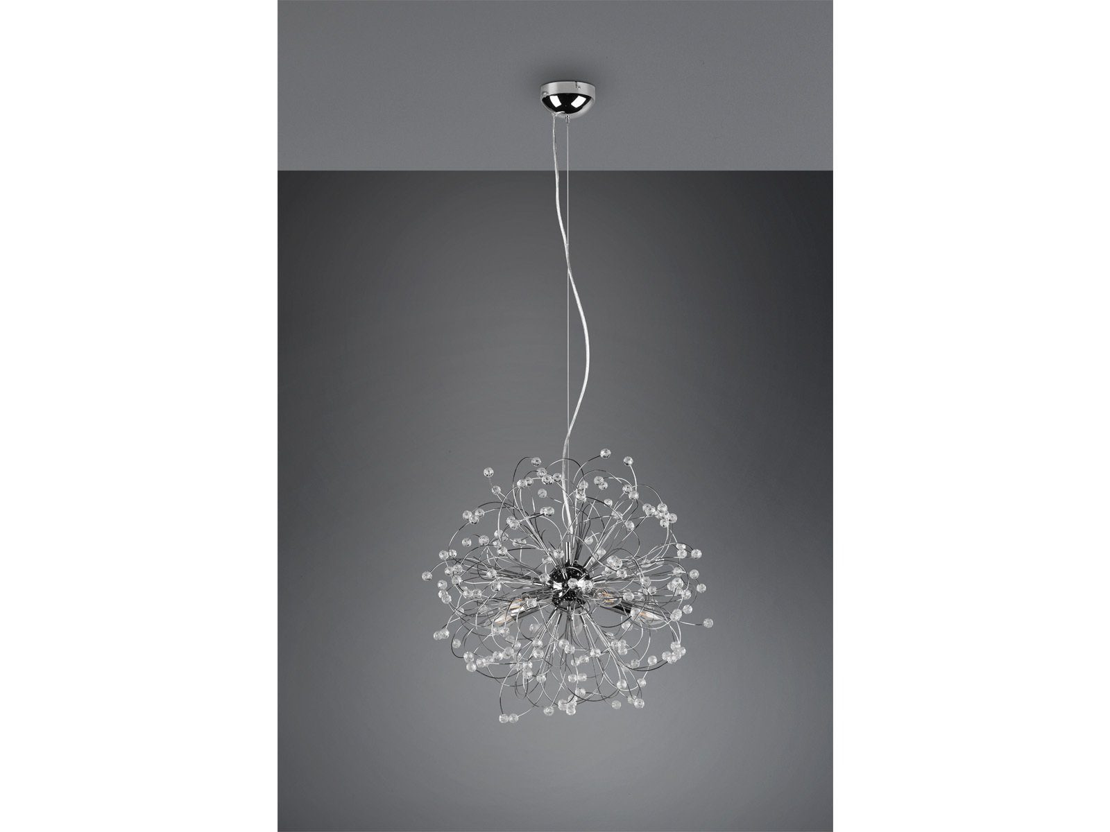 meineWunschleuchte LED Pendelleuchte, Dimmfunktion, LED wechselbar, warmweiß, ausgefallene Designer Kristall-lampe für Treppenhaus & Galerie, Ø 55cm