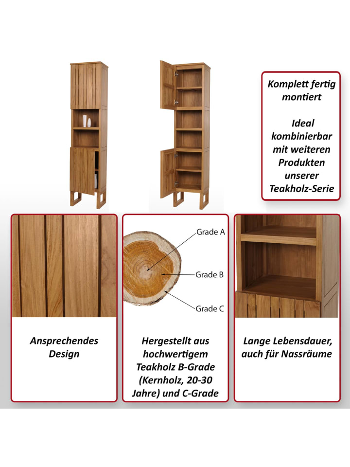 MCW Teak-Hochschrank M72 günstig kaufen onesize