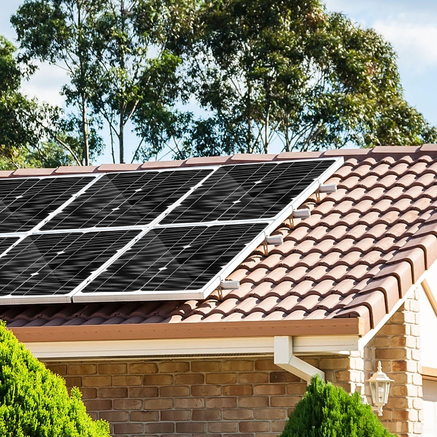 LETGOSPT Solarmodul 200W Solarpanel Monokristallin, Ladegerät Kit, IP65