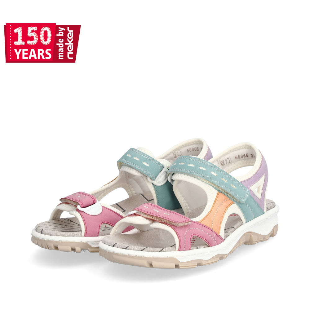 Rieker Damen Trekkingsandalen weiss-mehrfarbig