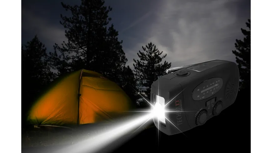 Technaxx Handkurbel- und Solarradio TX-238 schwarz
