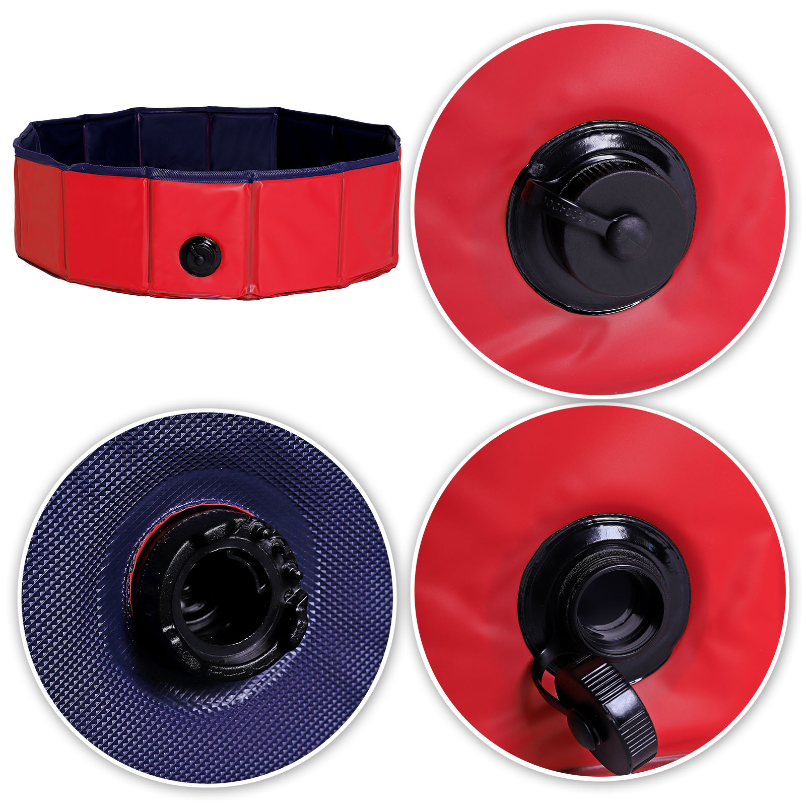 Lionto Wasserspielzeug Lionto 80 cm Hundepool mit Ablassventil - faltbar