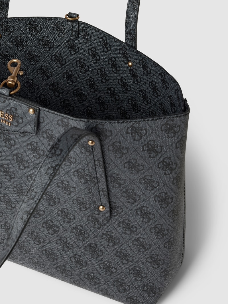 Tote Bag mit Allover-Muster Modell 'BRENTON' in schwarz