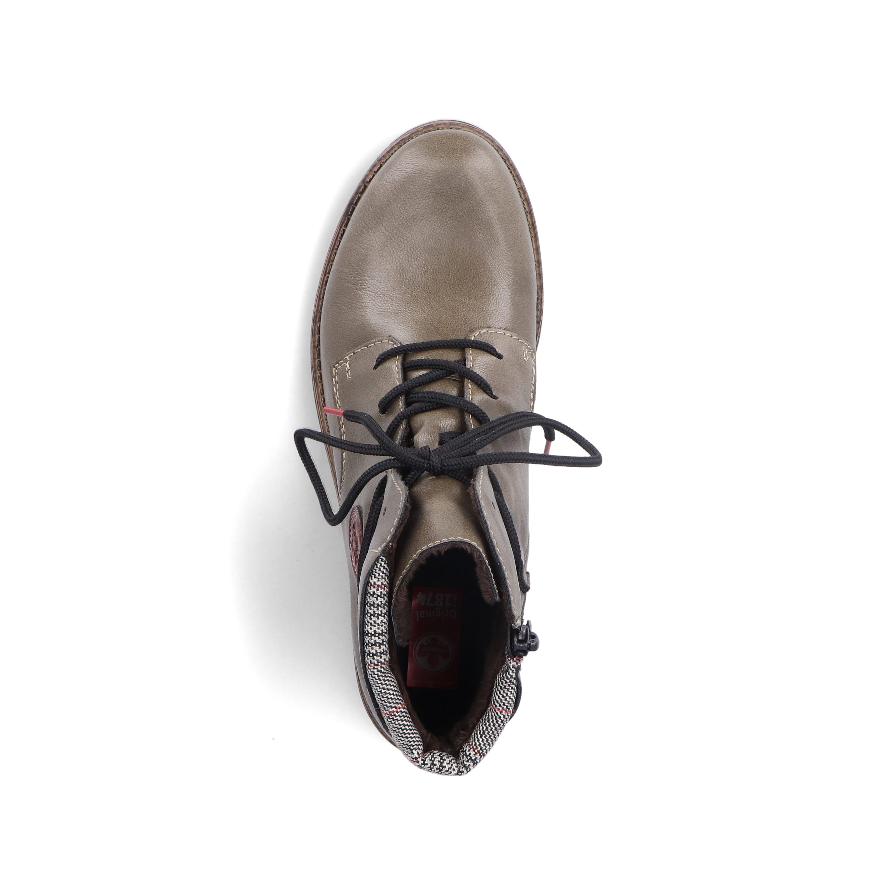 Rieker Damen Schnürstiefel graugrün