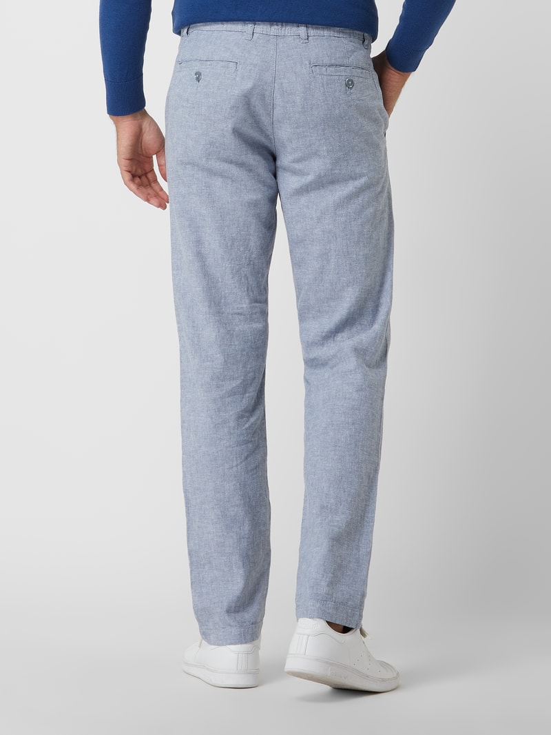 Regular Fit Hose aus Leinenmischung in bleu