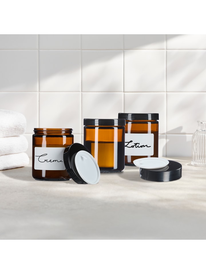 relaxdays 12 x Salbentiegel in Braun/ Schwarz - 240 ml günstig kaufen onesize
