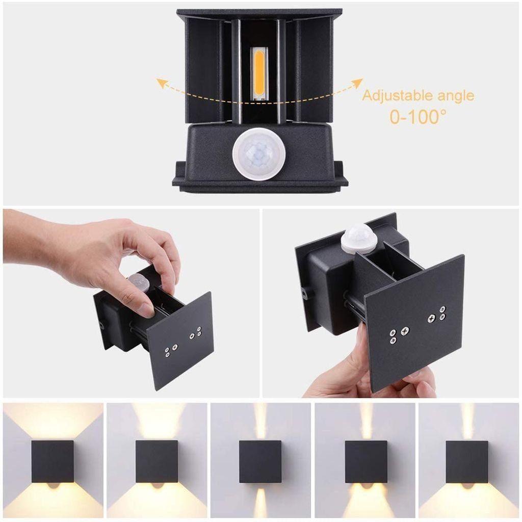 Suzakuin Bewegungsmelder Bewegungsmelder Einstellbare Außenwandlampe - Stilvollfunktional