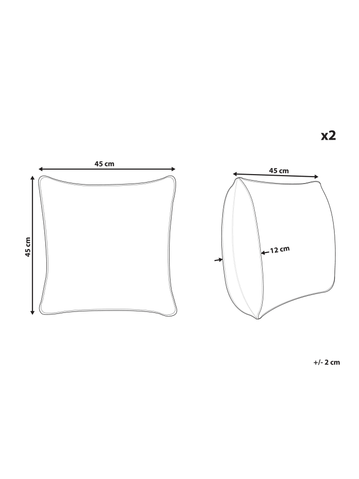 Beliani 2er-Set Gartenkissen GLADE in Bunt/Weiß/Gold günstig kaufen onesize