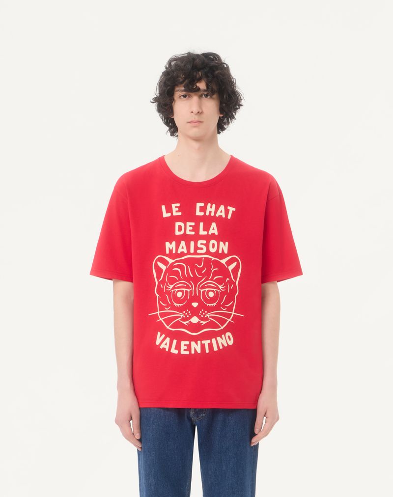 T-shirt en coton à imprimé Le Chat De La Maison