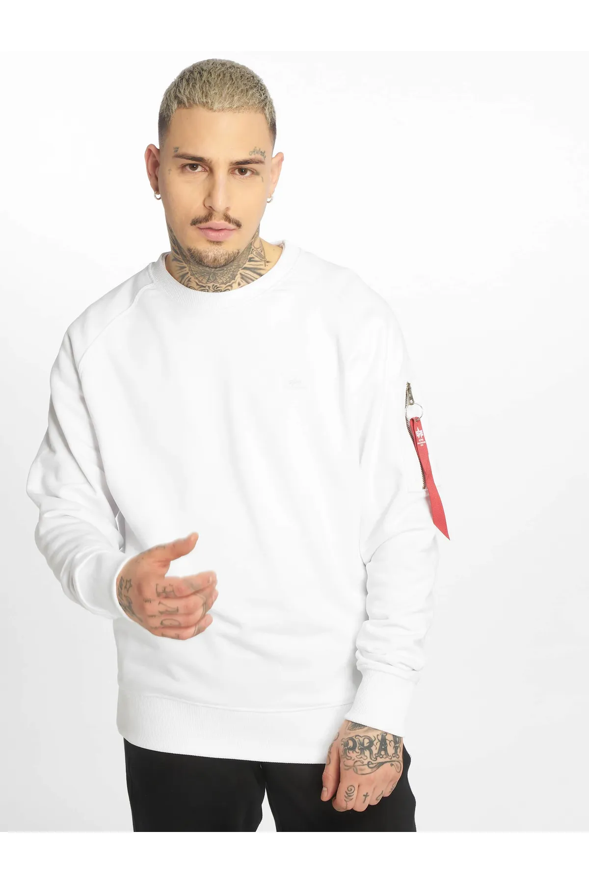 Alpha Industries  Sweatshirt - Weiß - Regular Fit