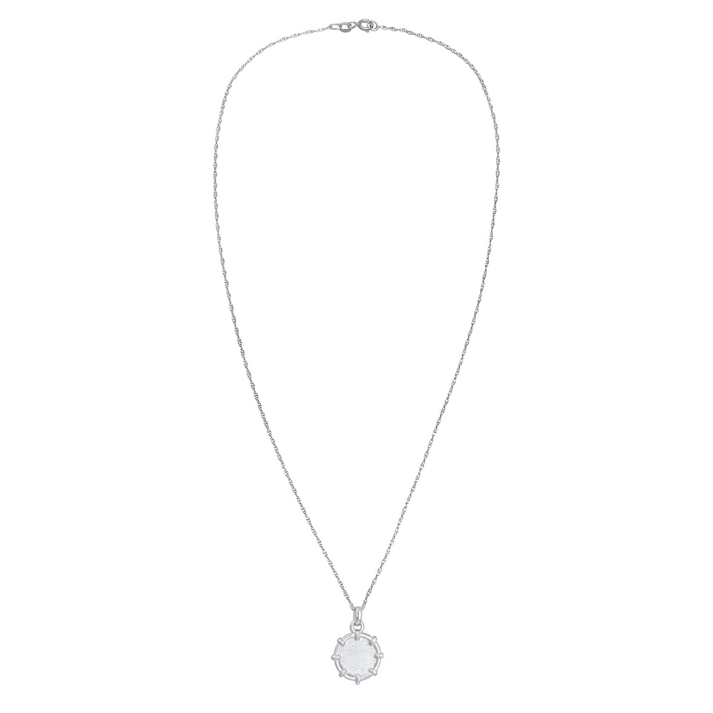 Elli Elli Collier Femme Pendentif Monnaie structuré en argent sterling 925 Bijoux