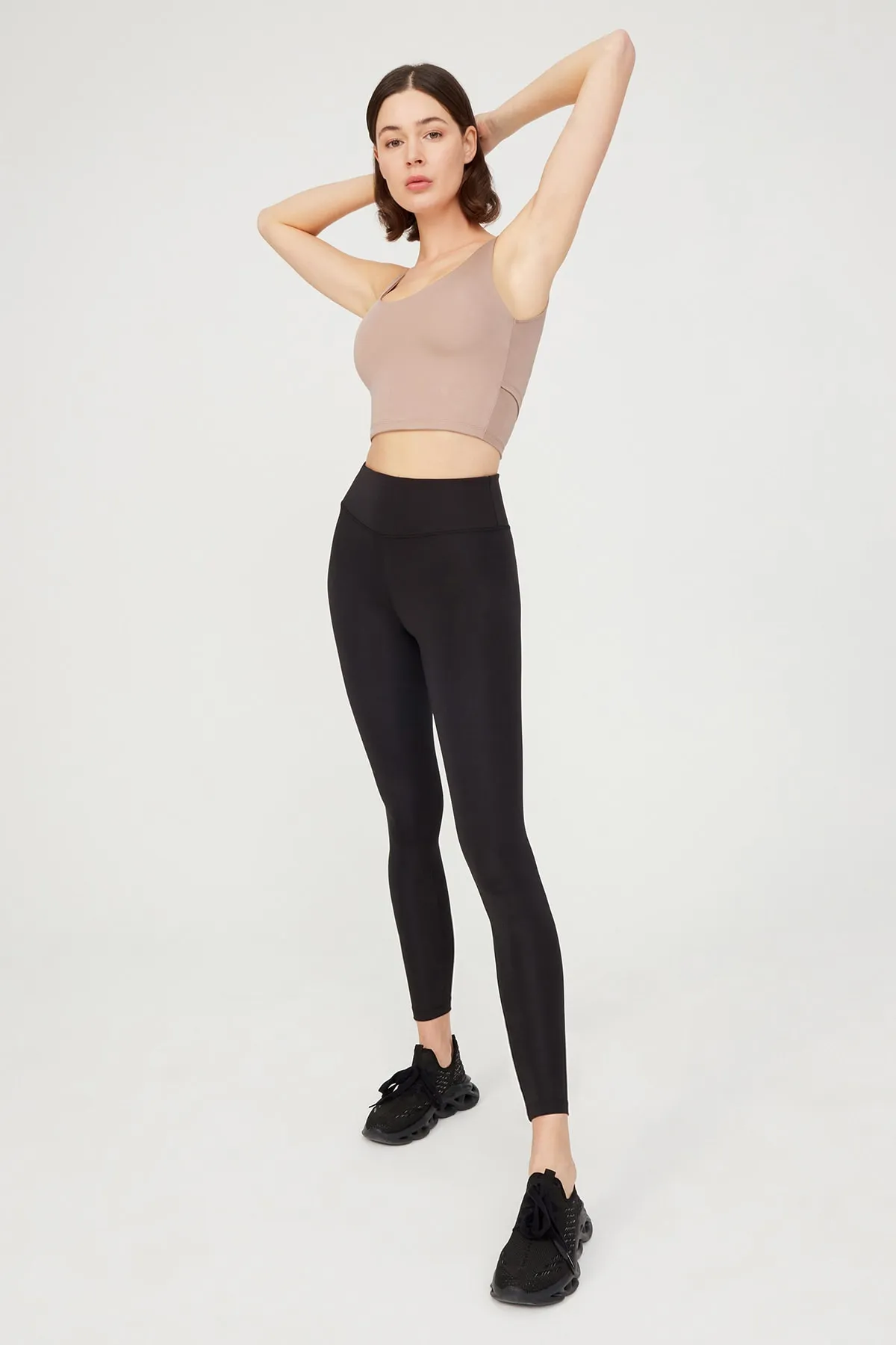 LOS OJOS  Beige, leicht unterstützter Rücken, detailliertes, bedecktes Crop-Top, Bustier, kurz geschnitten