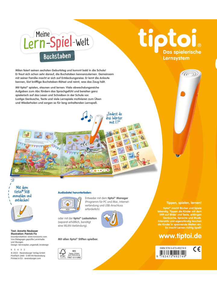 Ravensburger tiptoi® Meine Lern-Spiel-Welt - Buchstaben günstig kaufen onesize