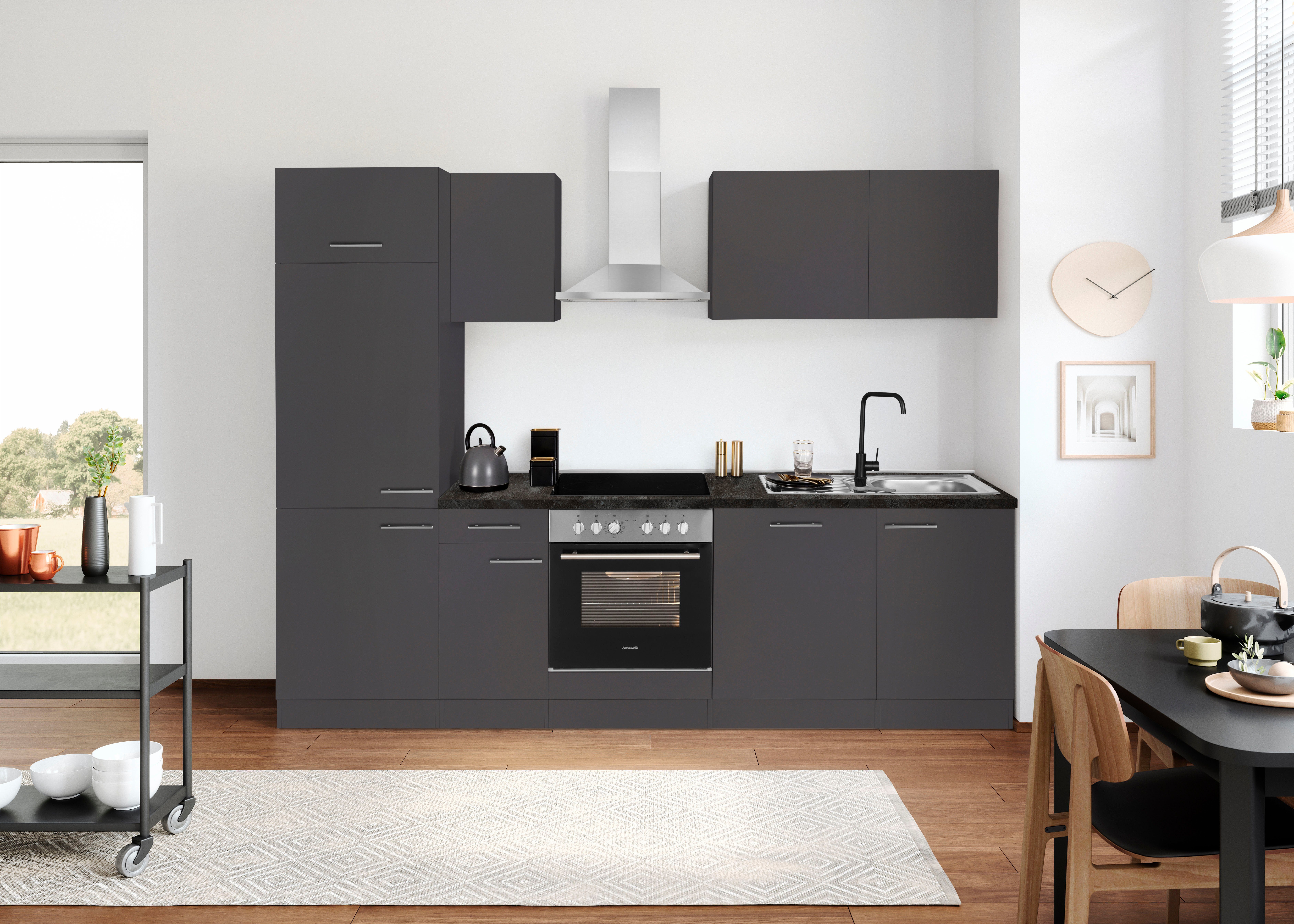 OPTIFIT Küchenzeile Malika, Breite 270 cm, mit Hanseatic-E-Geräten