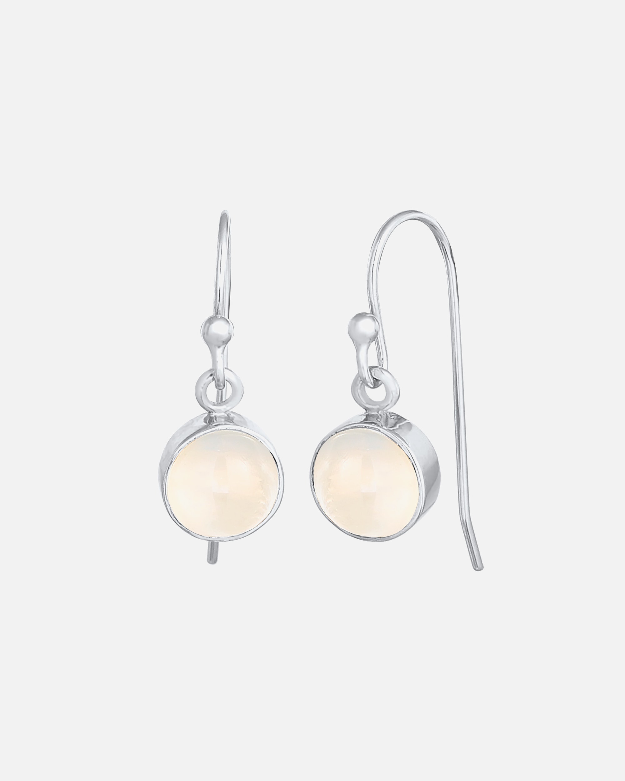 Orecchini da donna Elli, stile classico da blogger, con pietra di luna, in argento sterling 925 placcato oro.