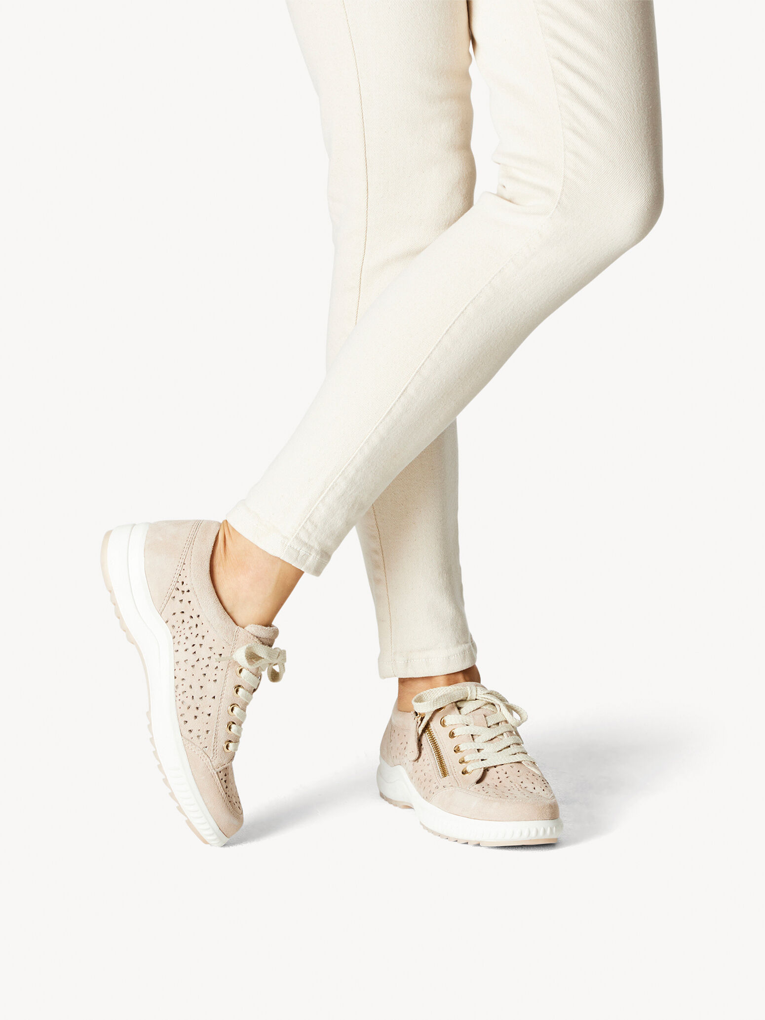 Basket en cuir - beige