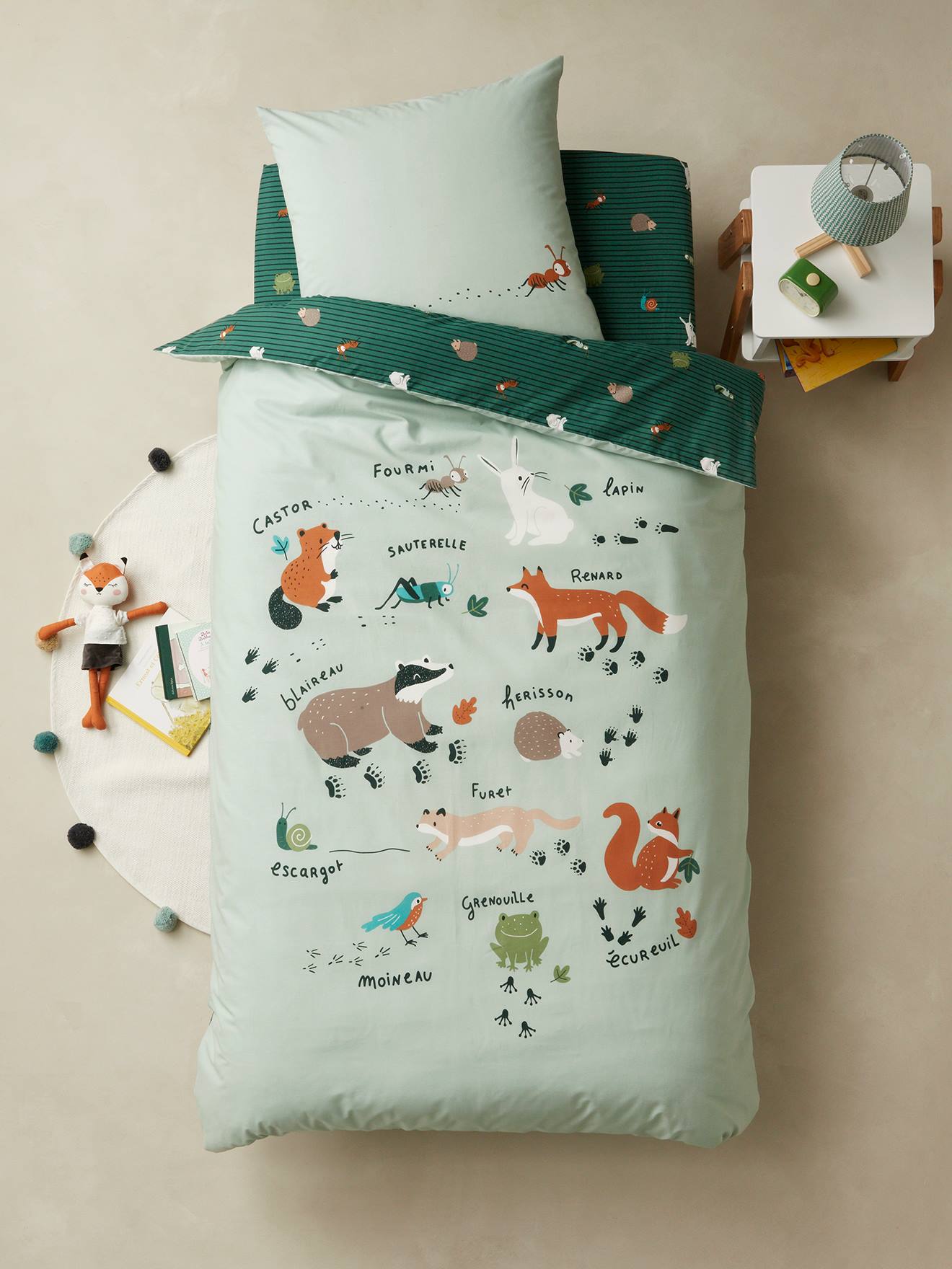 Drap-housse enfant Bio* CLASSE VERTE vert