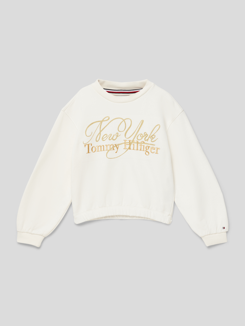 Sweatshirt mit Label-Stitching in offwhite