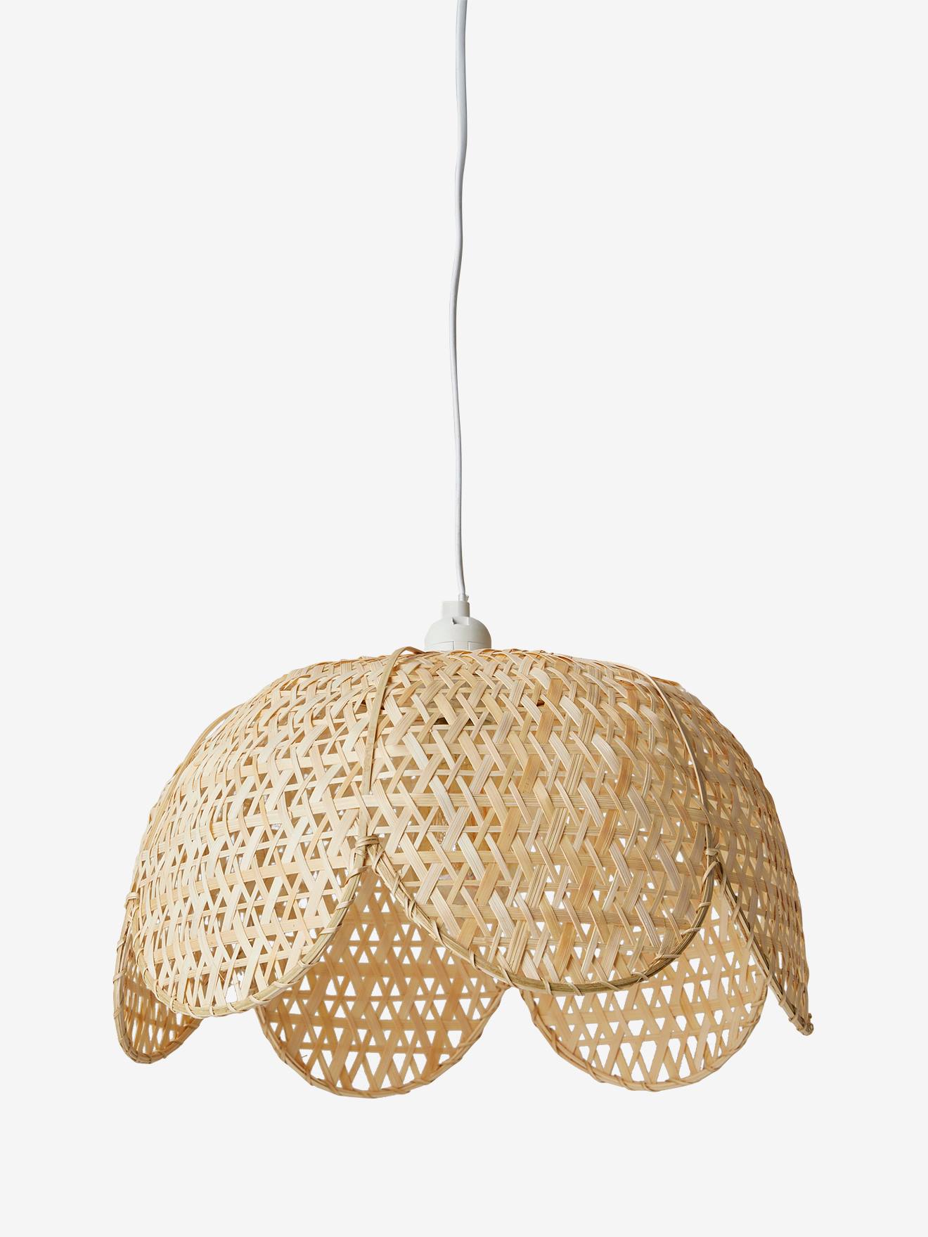 Abat-jour pour suspension bambou CHAMPÊTRE beige doré