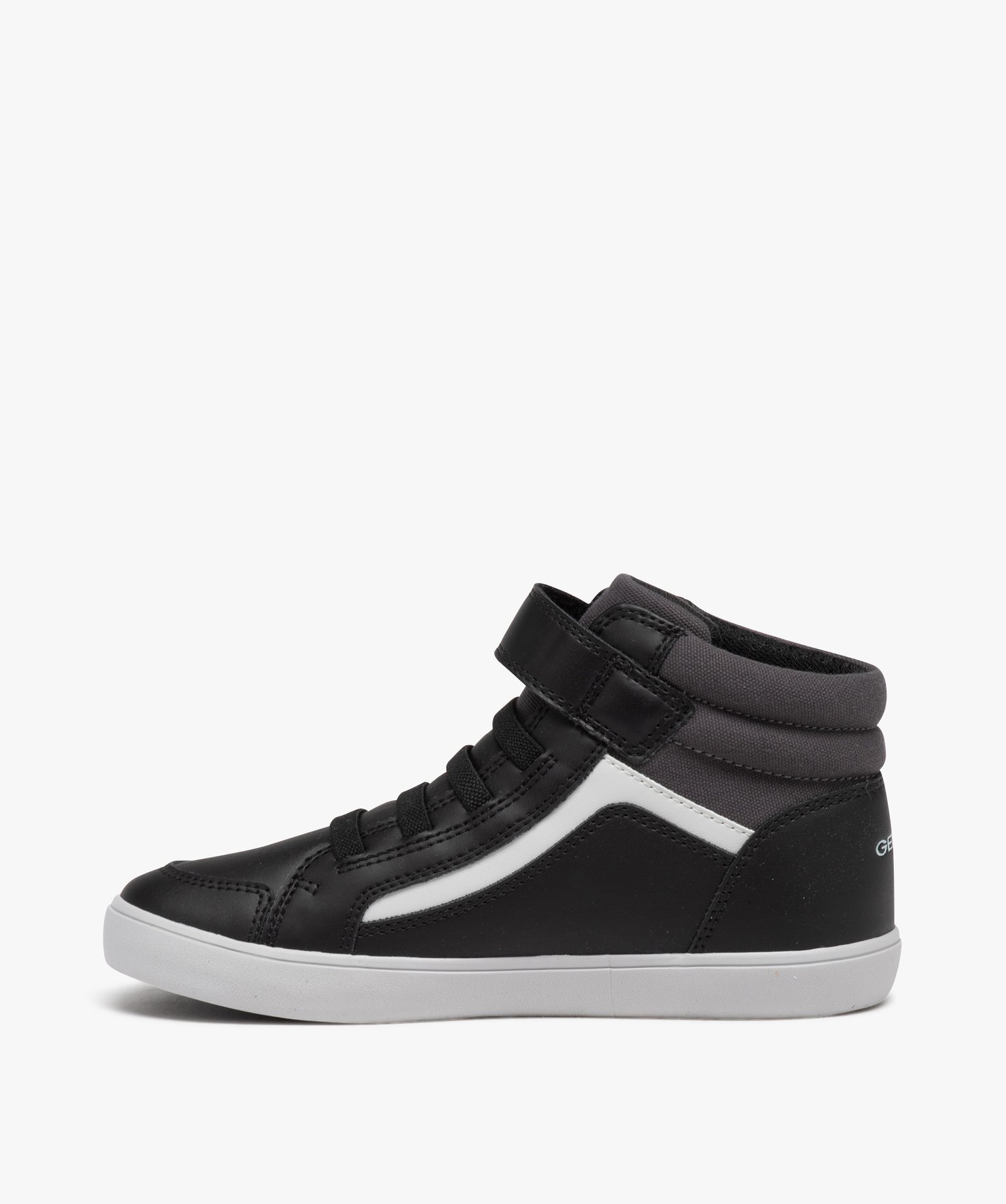 Baskets mid-cut respirantes à lacets et scratch Garçon - Geox noir | GEMO