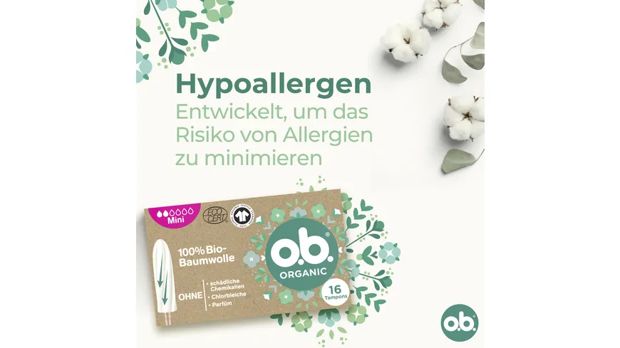 O.B. ORGANIC BIO TAMPON MINI 16ER