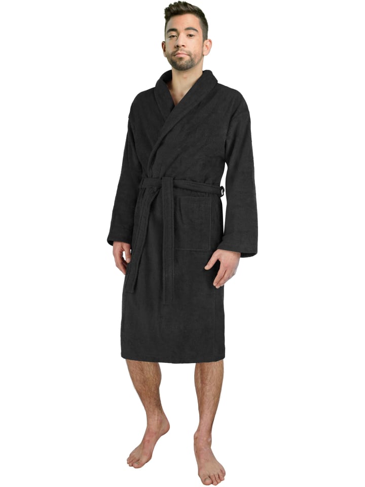 normani Unisex Premium Bademantel Sivas in Schwarz günstig kaufen