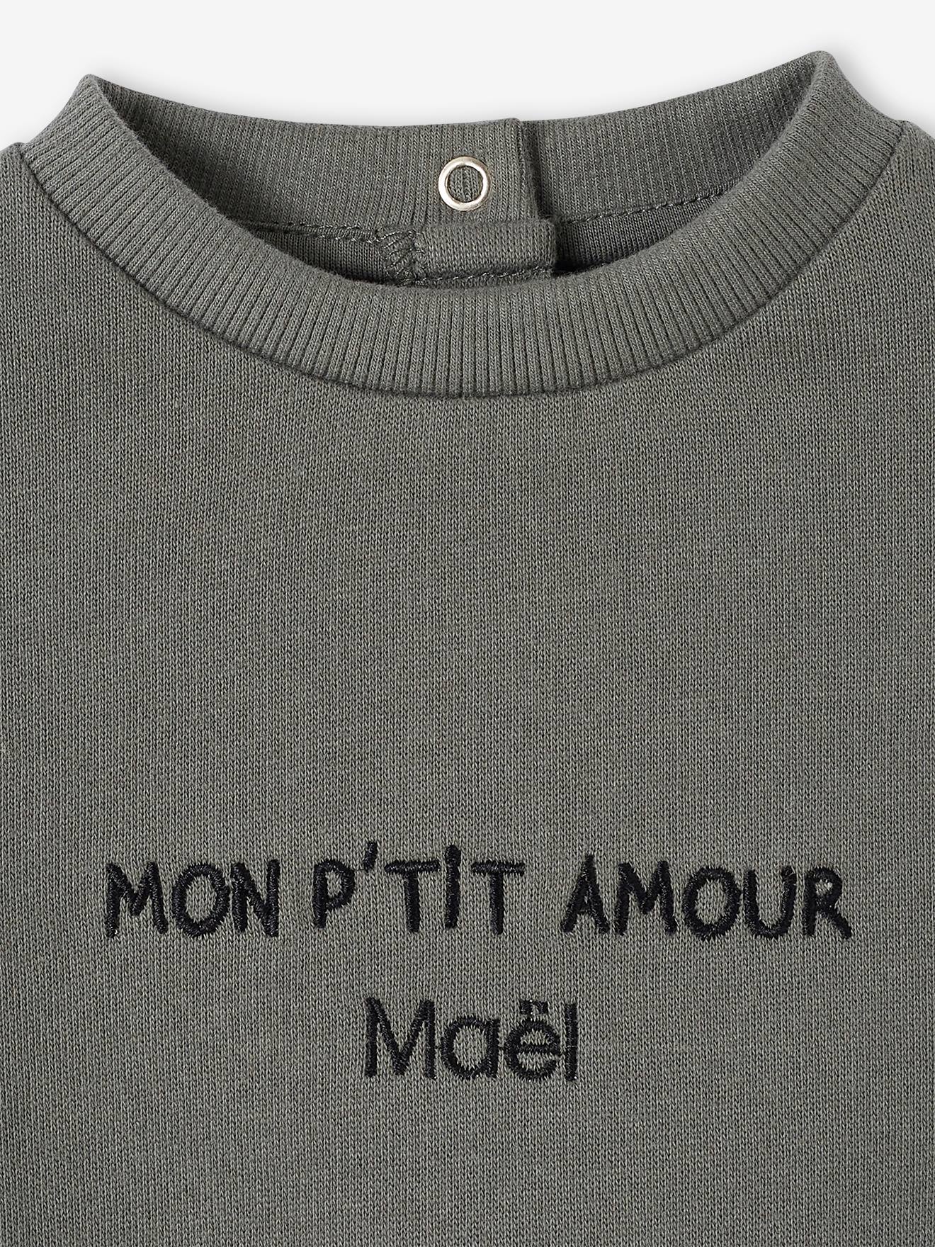 Sweat personnalisable bébé vert de gris