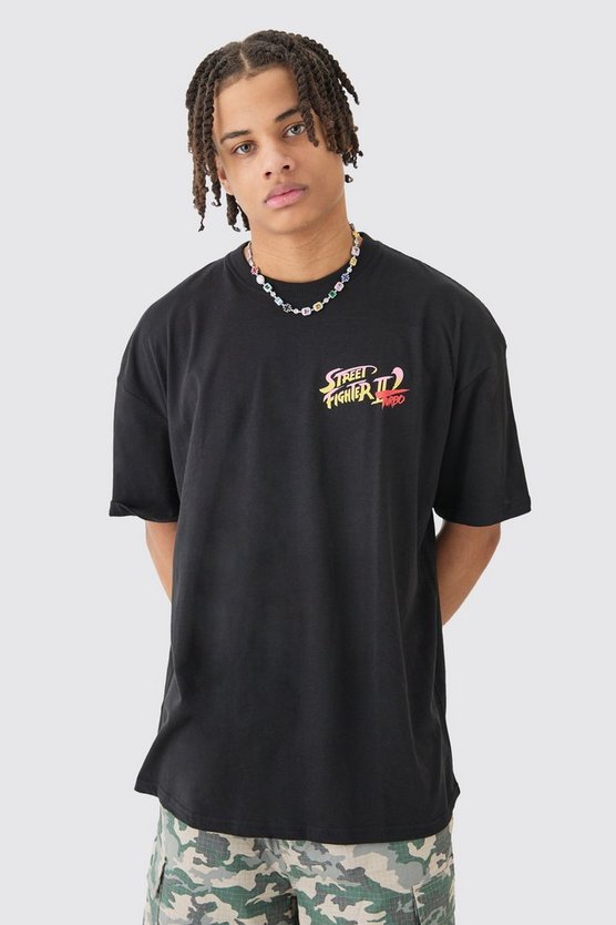 Oversize T-Shirt mit lizenziertem Street Fighter Gaming Print