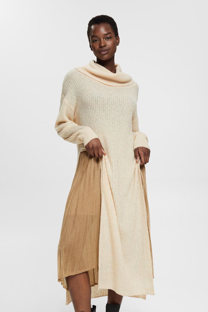 Langer Turtleneck-Pulli aus Wollmix