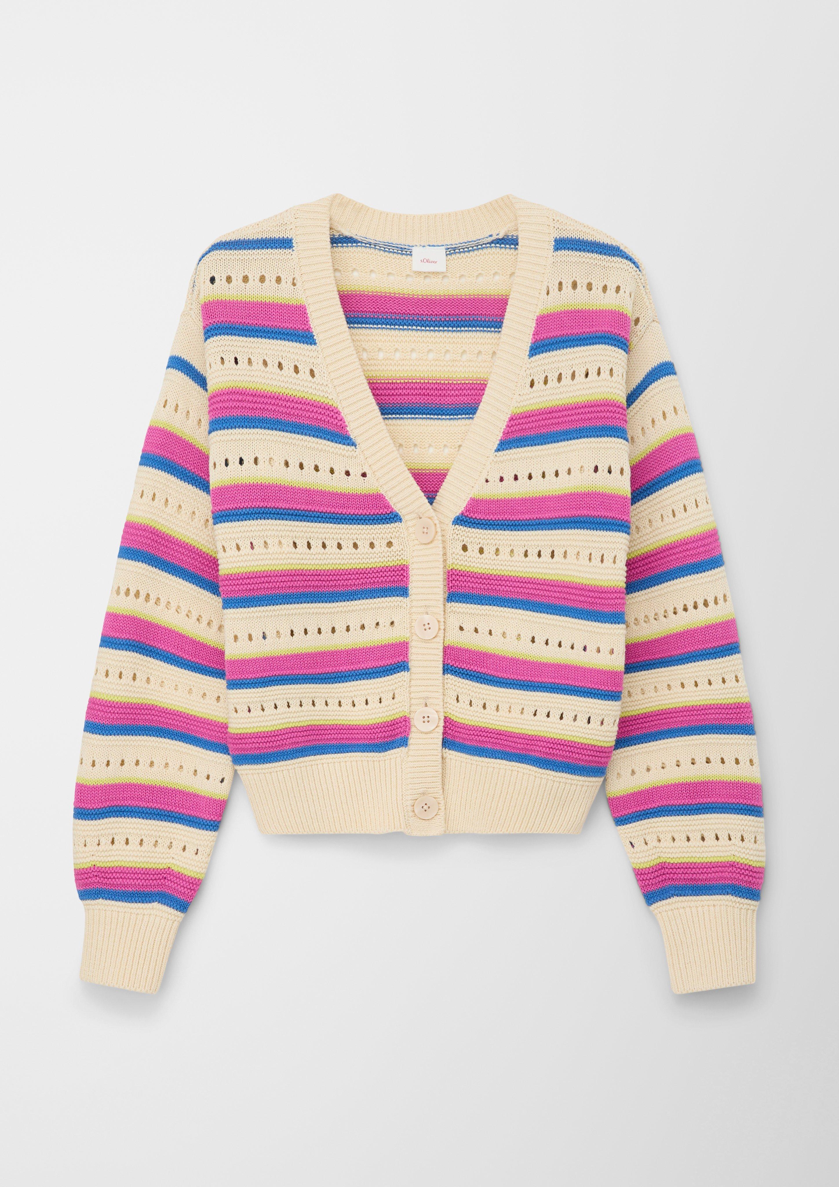 Strickjacke mit Ajourmuster  2128293-08X1