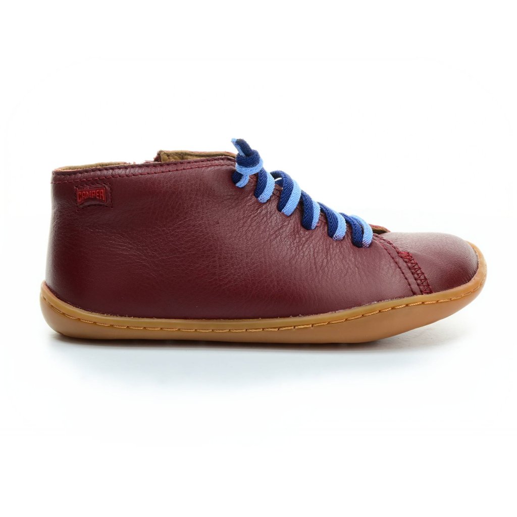 Camper Peu Cami Sella Tie Burgundy (90019-098) K weinrote Mid Cut Barfußschuhe