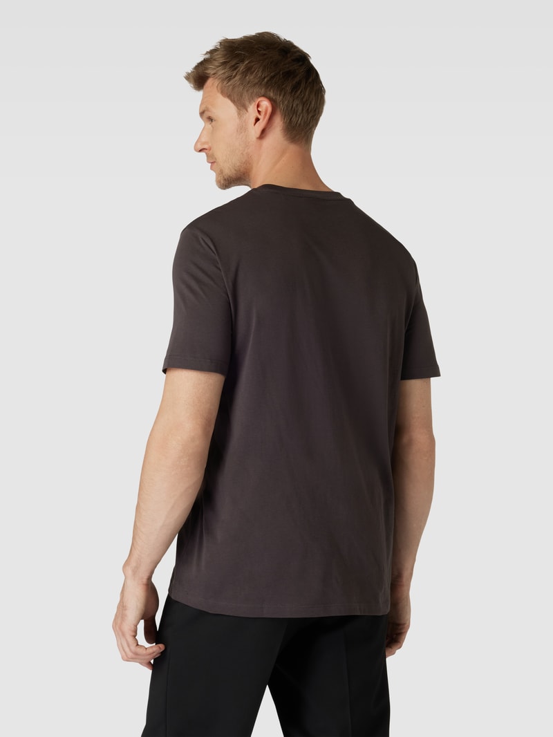 T-Shirt mit Label-Print Modell 'DULIVIO' in dunkelgrau