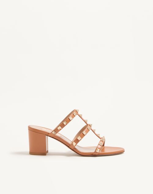 Rockstud Calfskin Slider Sandal 60mm