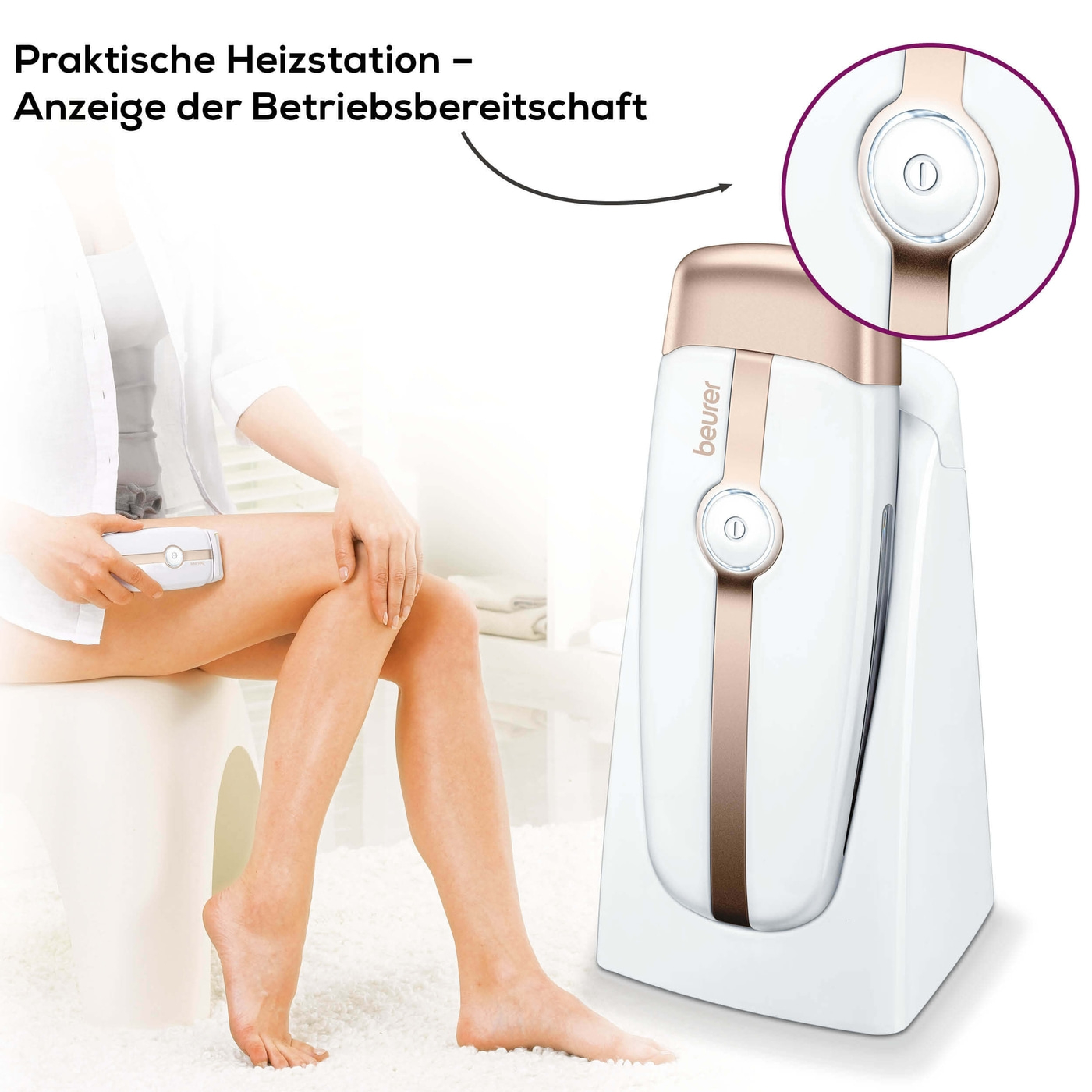Beurer Warmwachs-Haarentferner HL 40-Kabelloser Haarentferner mit Warmwachs inkl. praktischer Heizstation
