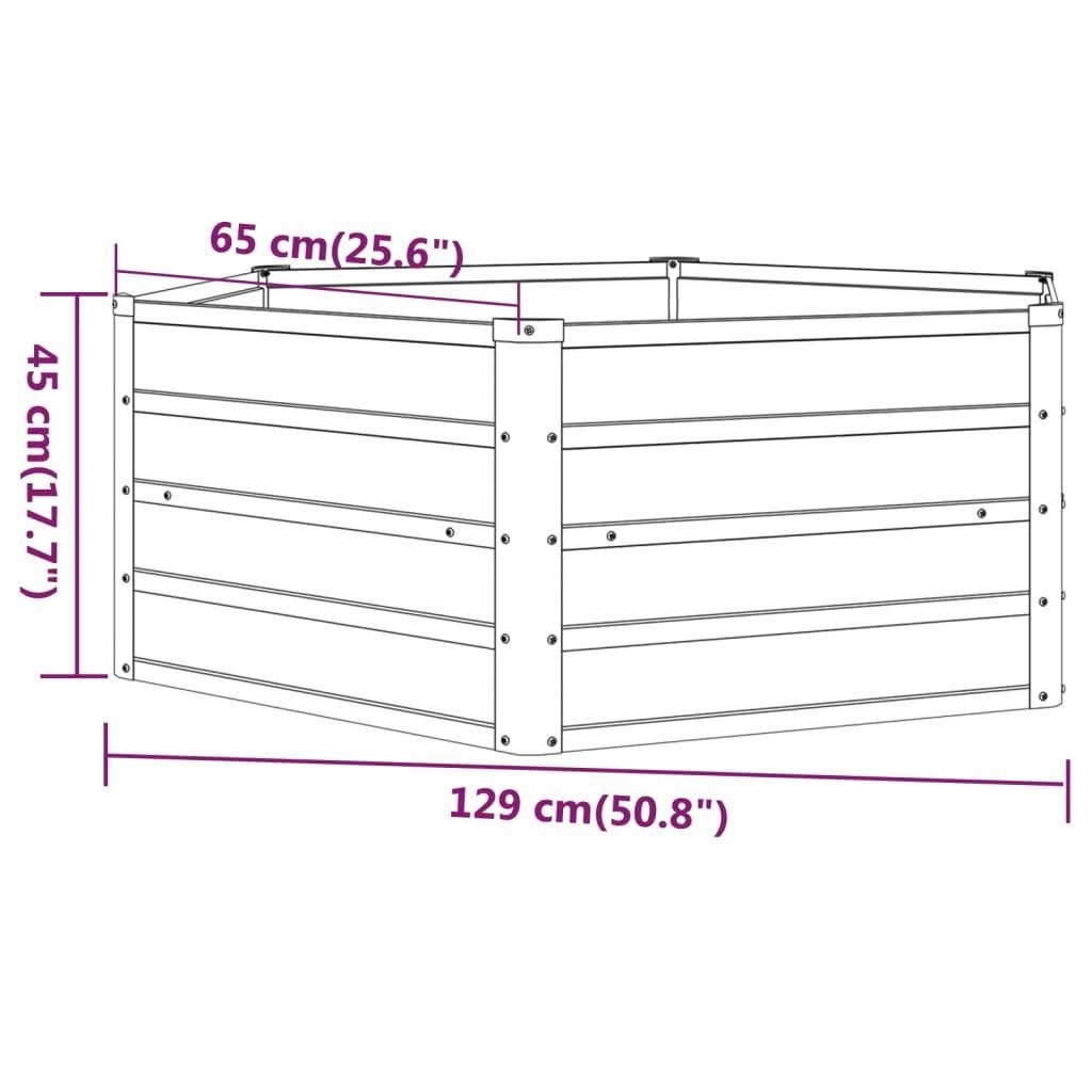 vidaXL Hochbeet Hochbeet Rostig 129x129x45 cm Cortenstahl (1 St)