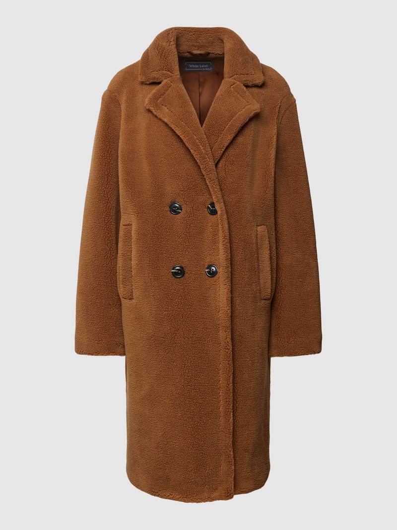 Mantel aus Teddyfell in camel