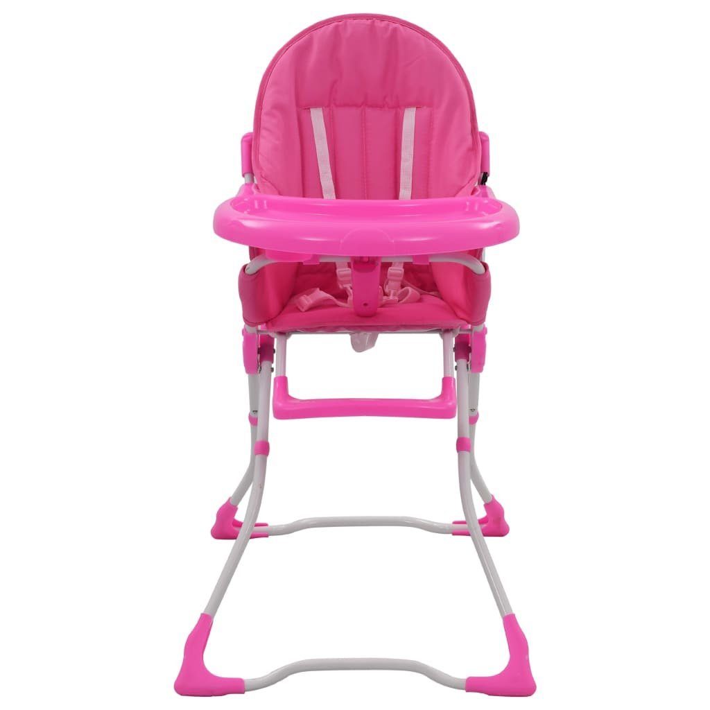 vidaXL Kombihochstuhl Babystuhl Hochstuhl Babysitz Kinderstuhl mit Tisch, Gurt klappbar Rosa