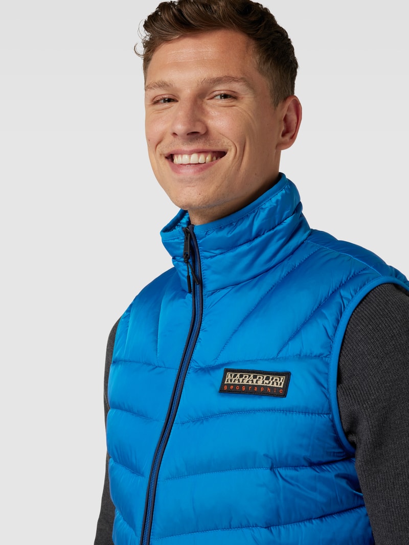 Regular Fit Steppweste mit Stehkragen Modell 'AERONS' in royalblau