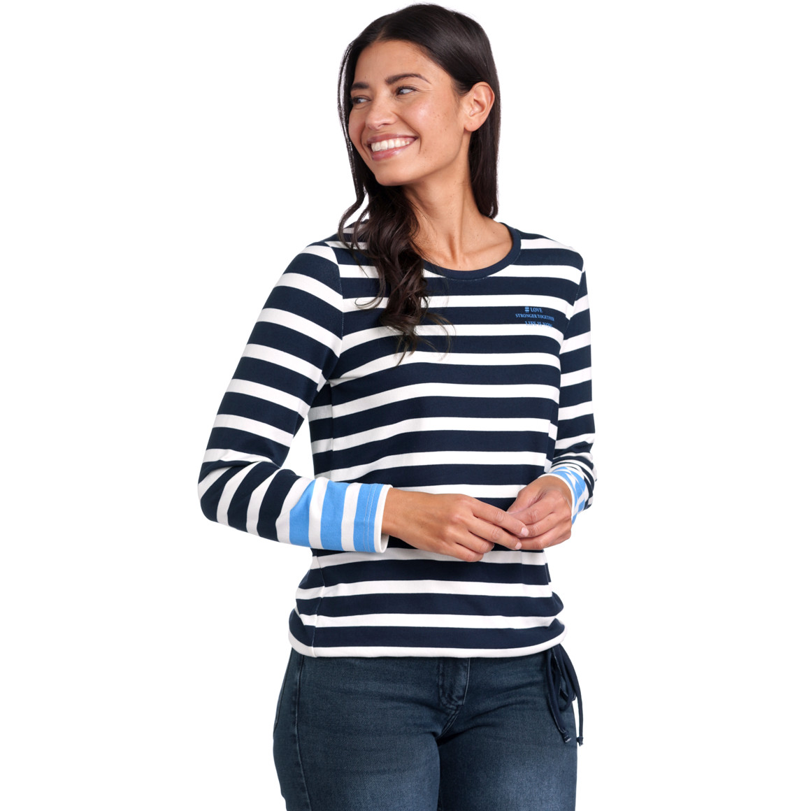 Damen Langarmshirt mit Streifen
