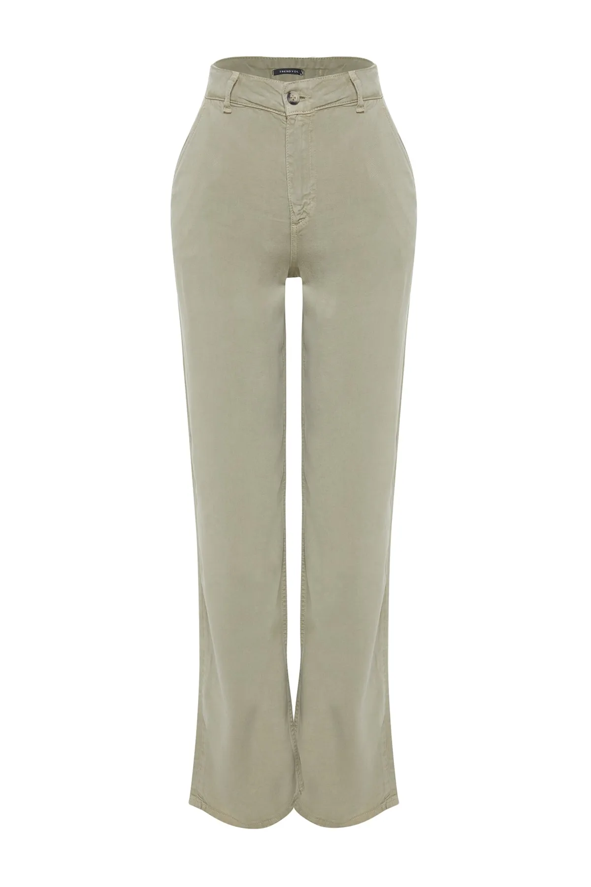Trendyol Collection  Mintgrüne Jeans mit niedriger Taille und weitem Bein, 100 % Tencel™ TWOSS23JE00219
