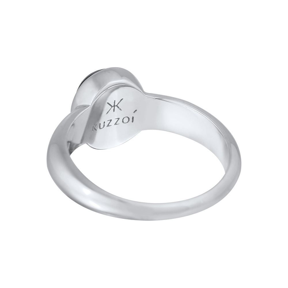 KUZZOI KUZZOI Bague Hommes ovale de base avec onyx en argent sterling 925 Bague