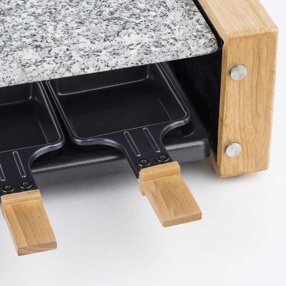 H.Koenig Raclette WOD8 Raclette-Grill für 8 Personen in Holz-Optik, 1200 W