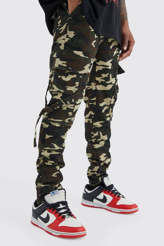 Skinny Camouflage Cargo-Hose