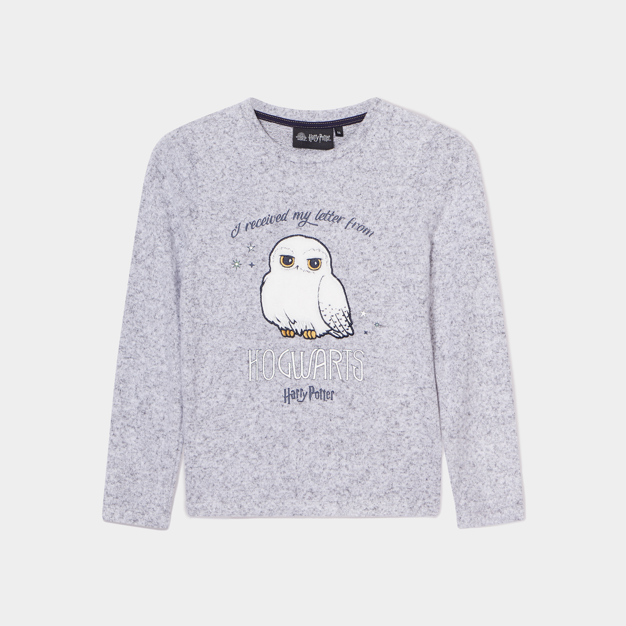 Pull droit col rond Harry Potter gris fille | La Halle
