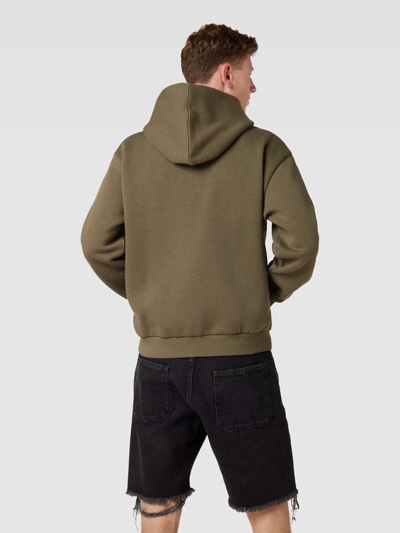 Sweatjacke mit Kapuze in khaki