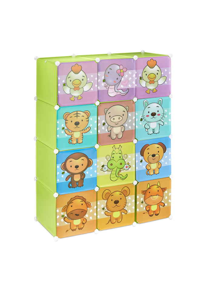 relaxdays Steckregal Kinderzimmer in Grün - (B)110,5 x (H)145 x (T)46,5 cm günstig kaufen onesize
