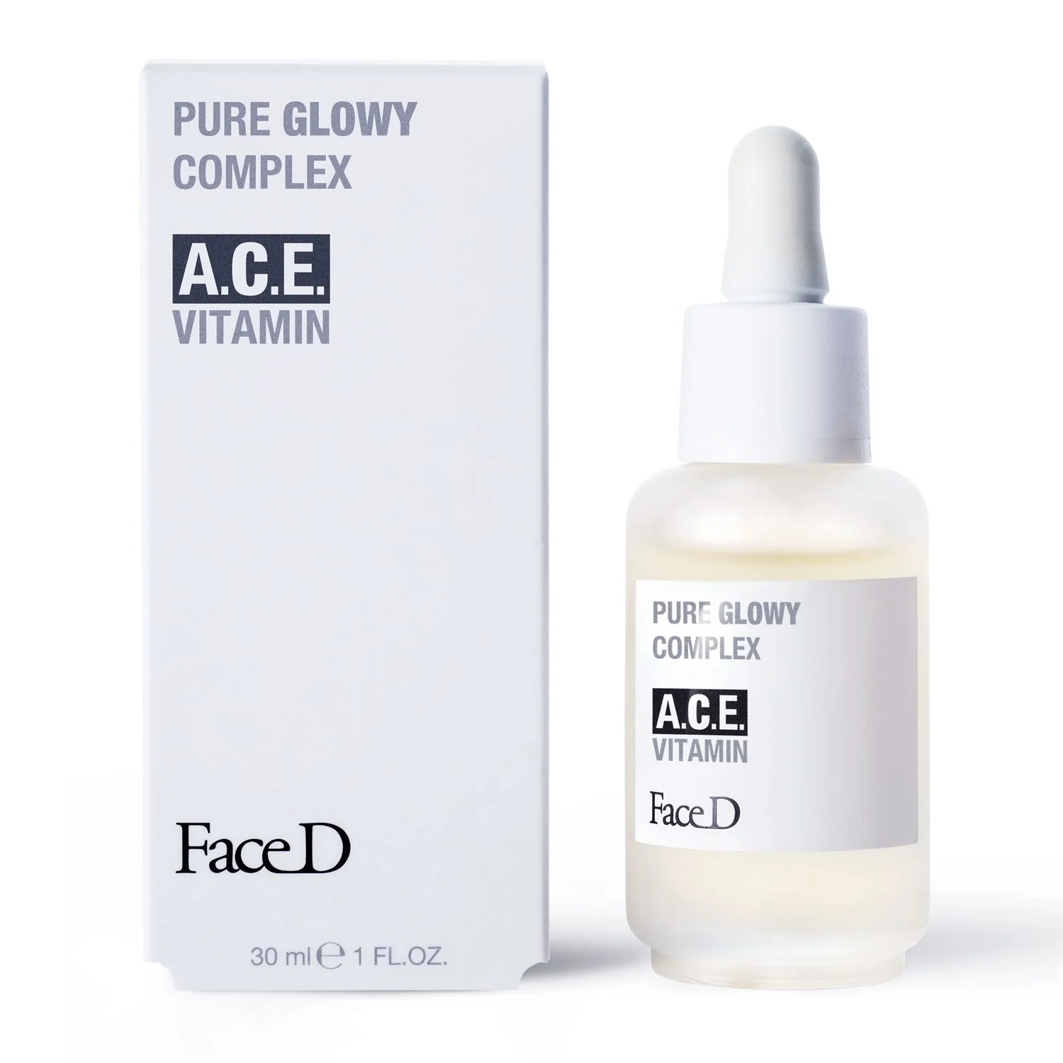 Pure Glowy Complex ACE Vitamin Face - Global Effect Face Serum, Fuktighetsgivende ansiktsserum, Nærende ansiktsserum, Lysnende ansiktsserum